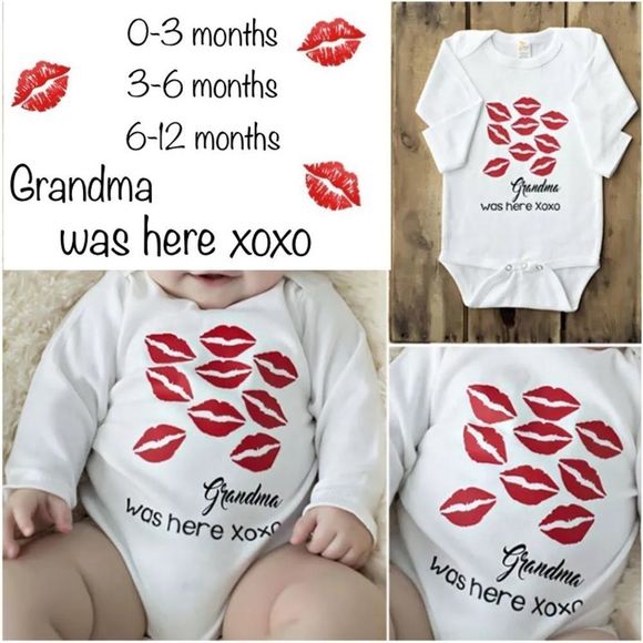 “Grandma Loves Me” Baby Infant Toddler Onesie “Grandma Was Here” XOXO 0-12months - Picture 2 of 8